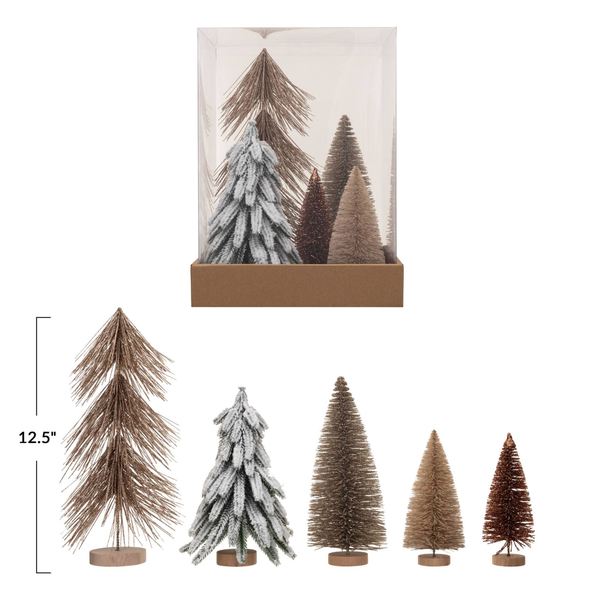 Hello Honey® Sisal Bottle Brush Trees with Wood Bases, 5ct.